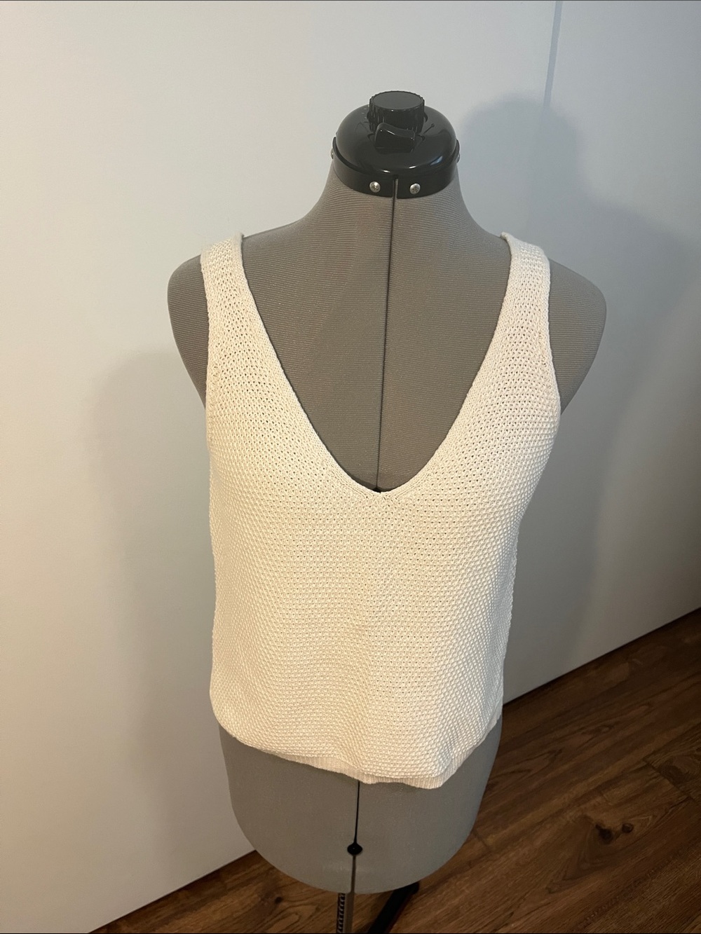 Marine Layer Cream Knit Vee Sweater Tank